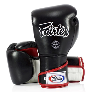 ถุงมือชกมวย Fairtex คุณภาพสูง แบบมืออาชีพ สไตล์เม็กซิกัน สีแดงขาว หนังแท้ ปิดแบบตีนตุ๊กแก สำหรับฝึกซ้อม - Product Image 2