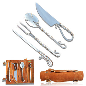 Ensemble de couverts de camping forgés à la main de qualité supérieure - Acier au carbone durable, léger et réutilisable, faible MOQ - Product Image 1