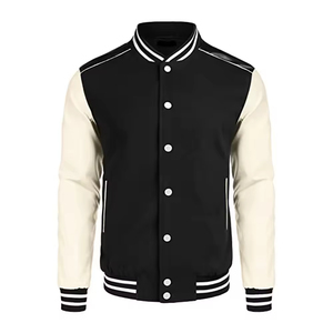 Customizable <b>Thin</b> Wool-Blend Felt and Leather Varsity <b>Jacket</b> High Quality Letterman Style with Canvas Wholesale Customizable - Product Image 5