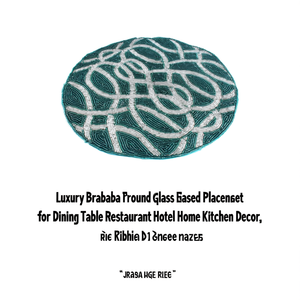 Luxury Braided Round <b>Glass</b> Beaded <b>Placemat</b> for Dining Table Restaurant Hotel Home Kitchen Decor - Product Image 3