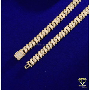 Chaîne cubaine en argent sterling 925 avec diamants Moissanite Iced Out, collier de luxe pour homme, bijoux de mode Hip Hop - Product Image 4