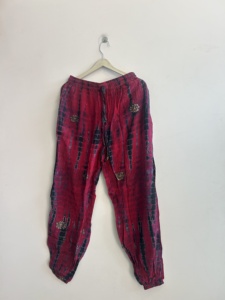Bohemian Tie Dye <b>Harem</b> Pants Women High Waist Elastic Loose Full Length Chiffon Embroidery Summer Wear - Product Image 2