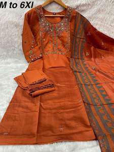 Trendy Designer Indian Pakistani <b>Viscose</b> <b>Silk</b> <b>Fabric</b> Salwar Suit Latest Exclusive Women Fancy New Party Wedding Casual Wear - Product Image 3