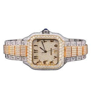 Montre de luxe en or antique avec cadran arabe montres automatiques en acier inoxydable boîtier en verre de 20mm montre Moissanite en édition limitée - Product Image 1