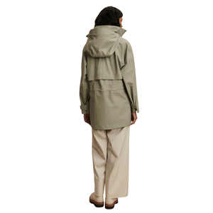 Chaqueta impermeable para mujer, cortavientos con capucha, abrigo largo ligero, parka con cremallera para viajes al aire libre, para todo tipo de clima, ropa de primavera y otoño - Product Image 4