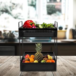 2-Tier Standing Spice <b>Rack</b> Countertop Organizer Multipurpose Kitchen Cabinet Dresser Storage Shelf Black - Product Image 4