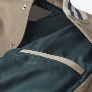 Chaqueta universitaria impermeable de lona de color liso para exteriores, estilo Letterman, para uso diario, excelente para la venta al por mayor. - Product Image 4