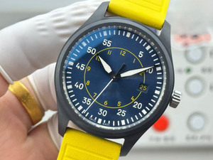 Reloj de Hombre Mecánico Automático de Diseño Único, con Correa de Goma Amarilla y Cerámica Negra, Estilo Casual, Deportivo, para el Día a Día y Citas - Product Image 2