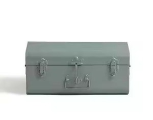 Nouvelle conception moderne, coffre de rangement en métal vert sauge olive, en fer thermolaqué, coffre décoratif vintage - Product Image 2