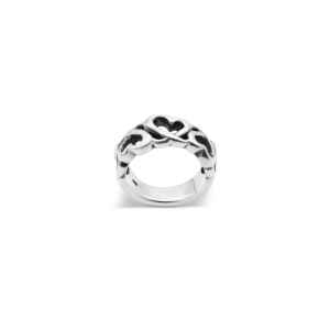 Anillo de Cadena de Plata 925 con Corazones Infinitos Románticos para Mujer - Product Image 1