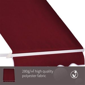 Tenda da Sole Estensibile in Lega di Alluminio per Balcone/Patio con Tettoia per Protezione dalla Pioggia - Funzionamento Manuale, Finitura Rivestita - Product Image 6