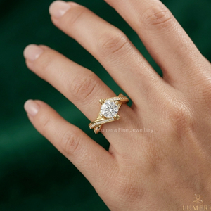 Elegant 9K 10K 14K 18K Yellow Gold 18K Gold Plated Round Brilliant Cut Diamond Engagement Ring for Women with IGI Certificate - Product Image 5