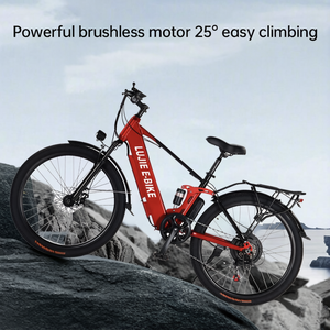 Vélo de montagne électrique avec pneu de 26 pouces et 2,215 pouces, moteur sans balais, freins à double disque, double suspension, batterie au lithium 36V 12Ah - Product Image 2