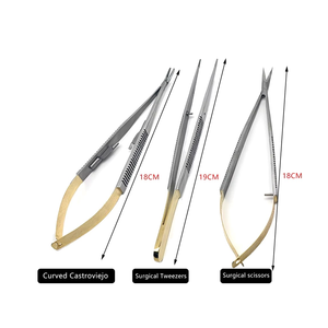 Juego Dental Esencial Castrobiejo de 3 Piezas con Portaagujas, Tijeras de Acero Inoxidable, Autoclavable, Alta Precisión - Product Image 3