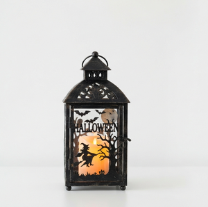 Lanterne en métal écologique pour Halloween, couleur noire, avec motif main de zombie et citrouille, pour la décoration de la maison - Product Image 5