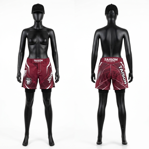 Premium 180 GSM Polyester Spandex MMA Shorts Pink Black White <b>Panel</b> Design Sublimation Printed Custom Logo Fight Training Wear - Product Image 5