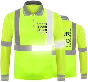 Polo de sécurité en polyester personnalisé, design sur mesure, réfléchissant, à manches longues, séchage rapide, pour la course nocturne - Product Image 3