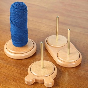 Wooden Double Yarn Holder Magnetic Rotating Yarn Ball Stand Anti Slip Knitting Crochet Rack <b>Desk</b> Organizer - Product Image 4