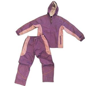 Unisex <b>Purple</b> Tracksuit Set Full Sleeve Hooded Jacket Pants Solid Color Waterproof Casual Autumn Wear Adult Size - Product Image 1