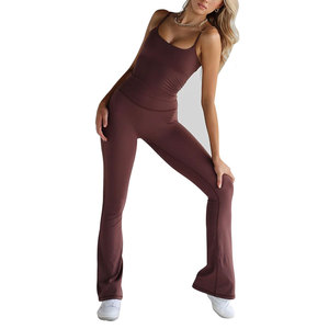 Custom Women <b>Flare</b> <b>Leggings</b> Gym Yoga Pants High Waist Wholesale OEM ODM Sportswear Manufacturer Supplier - Product Image 1