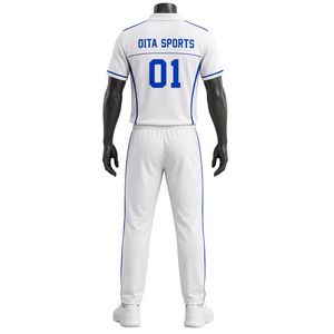 Conjunto de Cricket Sublimado Blanco y Azul para Hombre, Jersey y Pantalones Cortos de Manga Corta, Uniforme de Equipo, Ropa Deportiva para Entrenamiento y Partidos al Aire Libre - Product Image 2