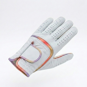 Guante de Golf de Piel Cabretta Premium para Mano Izquierda, Agarre Suave, Transpirable, Diseño Dinámico en Degradado, Antideslizante, con Cierre de Velcro para Deportes al Aire Libre - Product Image 1