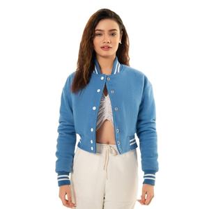 Ladies Varsity Crop Top <b>Jackets</b> Custom Blank Cropped Varsity <b>Jacket</b> With Wool Sleeves <b>Women</b> Varsity Crop Top <b>Jackets</b> OEM - Product Image 5