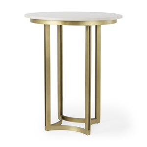 Luxury Indian <b>Marble</b> <b>Top</b> Bistro Café <b>Table</b> <b>with</b> Matte Gold Iron Base Contemporary Dining <b>Table</b> - Product Image 3
