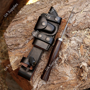 มีดล่าสัตว์คุณภาพสูง ขายดีที่สุด ทำจากเหล็กดามัสกัส ใบมีดแบบดรอปพอยต์ ด้ามไม้แอฟริกันสีเข้ม เกรดอุตสาหกรรม - Product Image 6