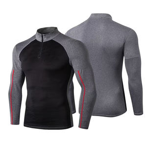 เสื้อยืดแขนยาวผู้ชายแบบซิป 3/4  ทรงเข้ารูป ผลิตจากโพลีเอสเตอร์/คอตตอน เป็นมิตรต่อสิ่งแวดล้อม แห้งเร็ว - Product Image 3