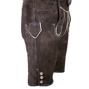 กางเกงขาสั้นหนังปักลายสไตล์ High Street ดีไซน์สวยสำหรับใส่กลางแจ้ง กางเกงหนังสั่งทำสำหรับผู้ชาย - Product Image 2