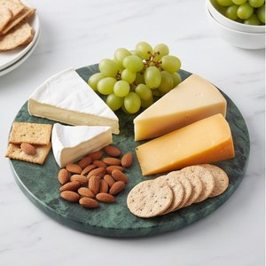 Tabla de Cortar Redonda de Mármol Verde, Superficie de Corte Duradera para Uso en la Cocina, Fácil de Limpiar - Product Image 2