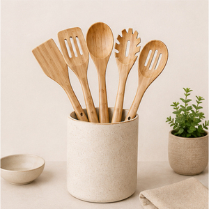Juego de Utensilios de Cocina al por Mayor, Cucharas de Madera Natural, Utensilios de Cocina Antiadherentes, Espátula de Madera Segura para el Hogar y Restaurantes - Product Image 3