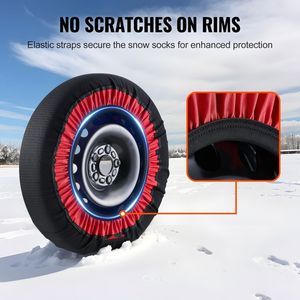 ถุงเท้าหิมะหนาพิเศษ2ชิ้นสำหรับรถกระบะ & ยาง SUV ฝาครอบยางกันหิมะ - Product Image 5