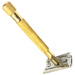 Rasoir de sécurité à double tranchant à faible MOQ, manche doré, lame en acier inoxydable, pour rasage humide masculin, usage professionnel, fournisseur OEM - Product Image 6