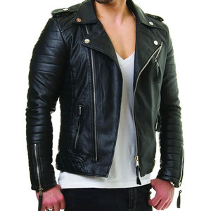 Dernier style, produit très vendu, veste en cuir pour homme, veste de motard, mode, écologique, automne-hiver, imperméable, manteau en cuir - Product Image 5