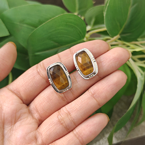 ต่างหูเพชรพลอยลาบราดอไรต์ ไทเกอร์อาย อะมาโซไนต์ ลาพิส ลาซูลี ชุบเงินแท้ 18k สีเทอร์ควอยซ์สุดฮิต ขายส่งเครื่องประดับแฟนซี - Product Image 5