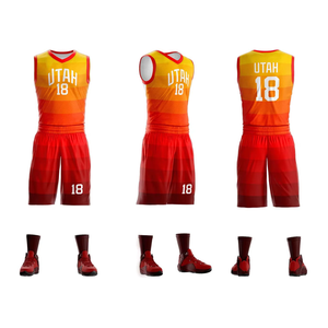 Conjunto de Camiseta de Baloncesto Utah, Cuello en V, Sin Mangas, Sublimada, Color Degradado, Transpirable, para Hombre Adulto, Todas las Temporadas, Impresión de Nombre y Número del Equipo - Product Image 1