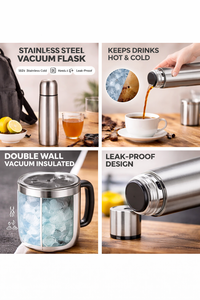 Bouteille d'eau de bureau promotionnelle en acier inoxydable avec impression personnalisée - Product Image 2