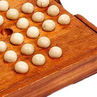 Jeu de solitaire en bois, jeu de société éducatif, décoration de salon