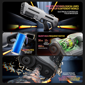 ปืนฉีดน้ำไฟฟ้าแบบสองหัวฉีด พลาสติก เชื่อมต่อเอง สำหรับเล่นกลางแจ้งในฤดูร้อน ดีไซน์ยิงสองนัดพร้อมกัน - Product Image 6