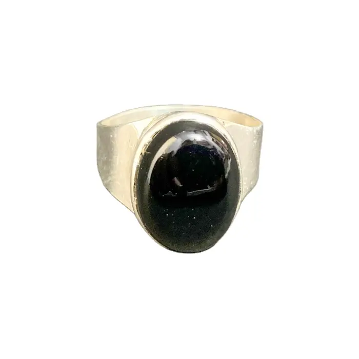 Cincin Onyx hitam untuk pria 925 perak murni cincin pria batu permata alami cincin perhiasan buatan tangan batu permata mewah perhiasan batu bagus