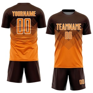 เสื้อฟุตบอลแบบซับลิเมชั่นสั่งทำพิเศษ คอกลม แขนสั้น ผ้าโพลีเอสเตอร์ซับเหงื่อ สีส้มน้ำตาล สำหรับทีม  แบบยูนิเซ็กส์ ผู้ใหญ่ - Product Image 1