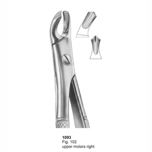 Pinzas de Extracción Fig. 102 molares superiores derechos (patrón inglés) |   Acero Inoxidable de Primera Calidad - Product Image 2