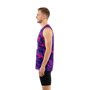Conjunto de Camiseta de Baloncesto de Camuflaje para Hombre, Estampado por Sublimación, Cuello en V, Top sin Mangas y Pantalones Cortos Lisos con Nombres y Números de Equipo Personalizados - Product Image 5