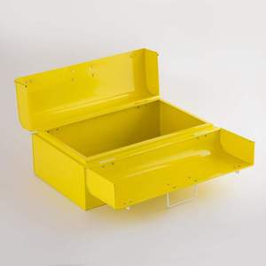 Smooth Finish Box Powder Coated <b>Trunk</b> Matte Yellow Box Durable <b>Trunk</b> Sturdy Metal Box Heavy Duty Chest - Product Image 1