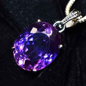 Colgante de Amatista Púrpura Natural, Corte Pera, Gema en Plata de Ley 925, Collar de Joyería Certificada, Regalo para Ella, Fiesta de Compromiso - Product Image 2