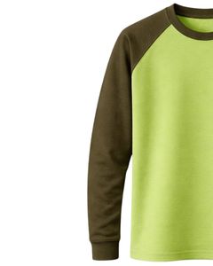 Camiseta de Manga Larga Raglán Personalizada para Hombre, Cuello Redondo, Algodón y Poliéster, Estilo Casual con Mangas en Contraste, Tipo Béisbol, Suministro OEM - Product Image 3