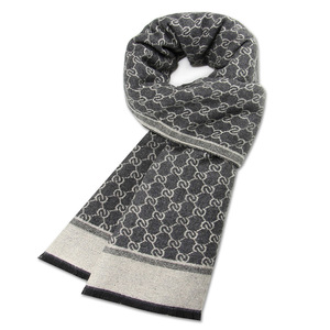 Écharpe Homme en Acrylique Imitation Cachemire Style Européen et Américain, Jacquard Imprimé Décontracté, Cache-cou Brossé Chaud pour l'Hiver - Product Image 3