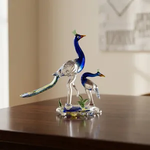 Figuras de Cristal de Pájaros Pavos Reales, Fabricadas en India, Última Colección, para Decoración del Hogar, Mejor Precio al por Mayor - Product Image 1